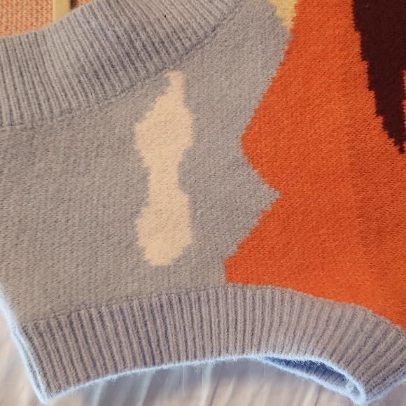 NWOT, Jaded London Sunset Scene Mountain knitted Vest size 8 Oversized - Picture 5 of 10